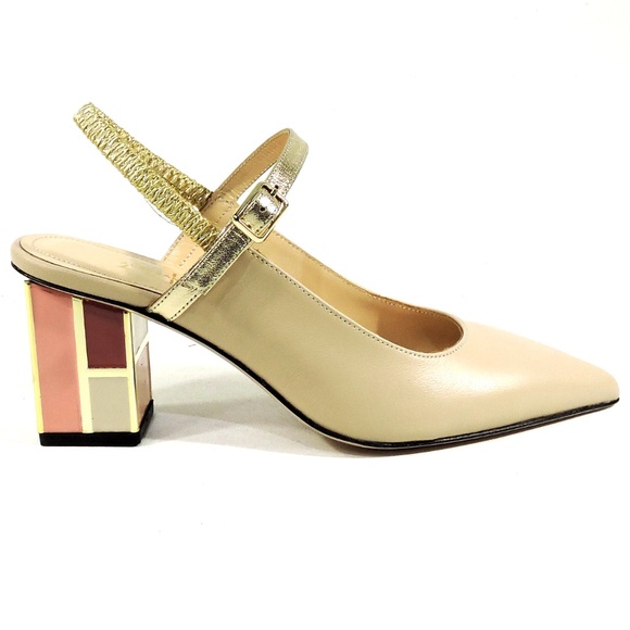 ALESSANDRO DI MARIA 🇮🇹 WOMEN BEIGE LEATHER SUMMER SANDALS - Picture 1 of 8